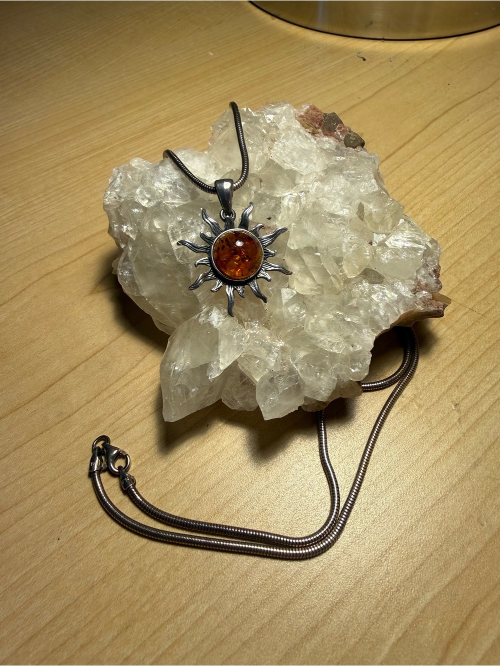 Vintage Amber Sun Silver